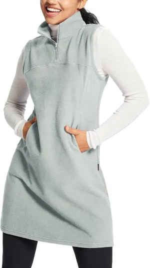 baleaf Women's Fleece Dress Sweatshirt Tunic Long Quarter Zip Pullover Polar Winter Dress Cover Ups Pocket
