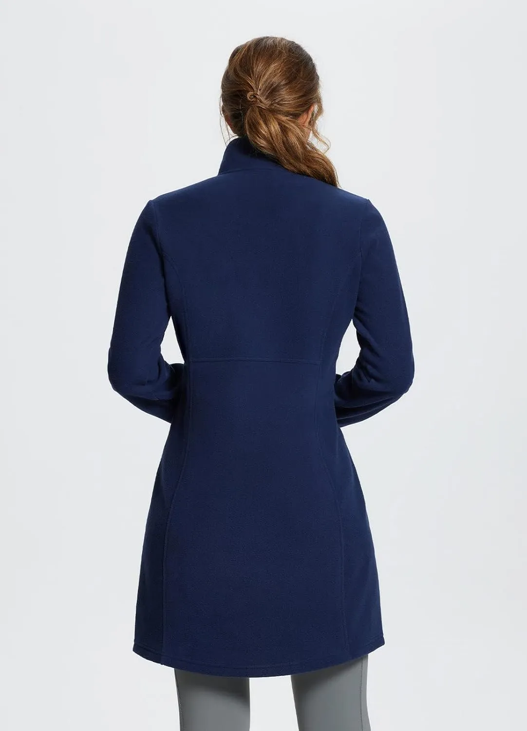 baleaf Women's Fleece Dress Sweatshirt Tunic Long Quarter Zip Pullover Polar Winter Dress Cover Ups Pocket