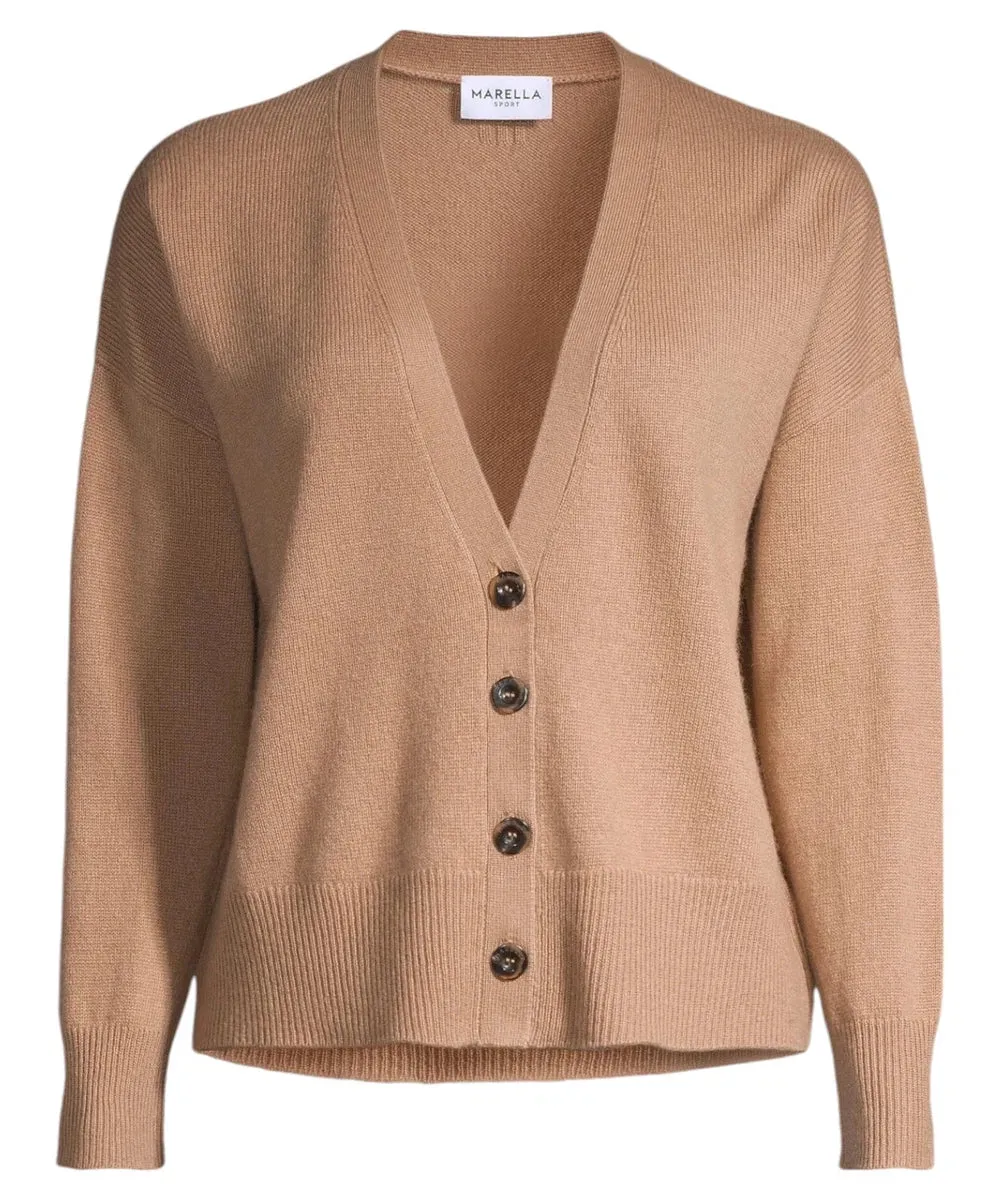 Cardigan Boxy Scorpio in Lana e Cashmere con Scollo a V