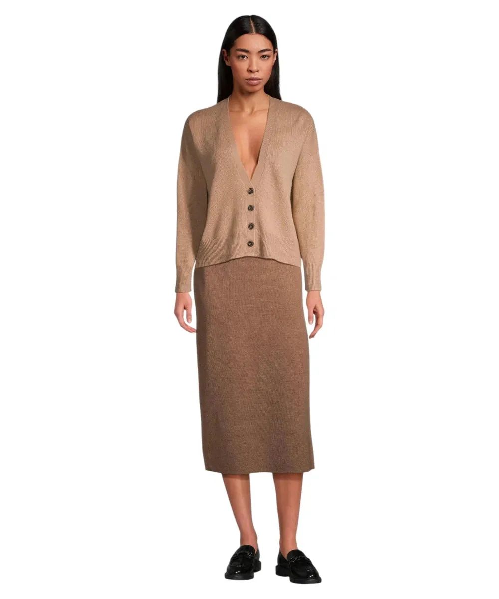 Cardigan Boxy Scorpio in Lana e Cashmere con Scollo a V