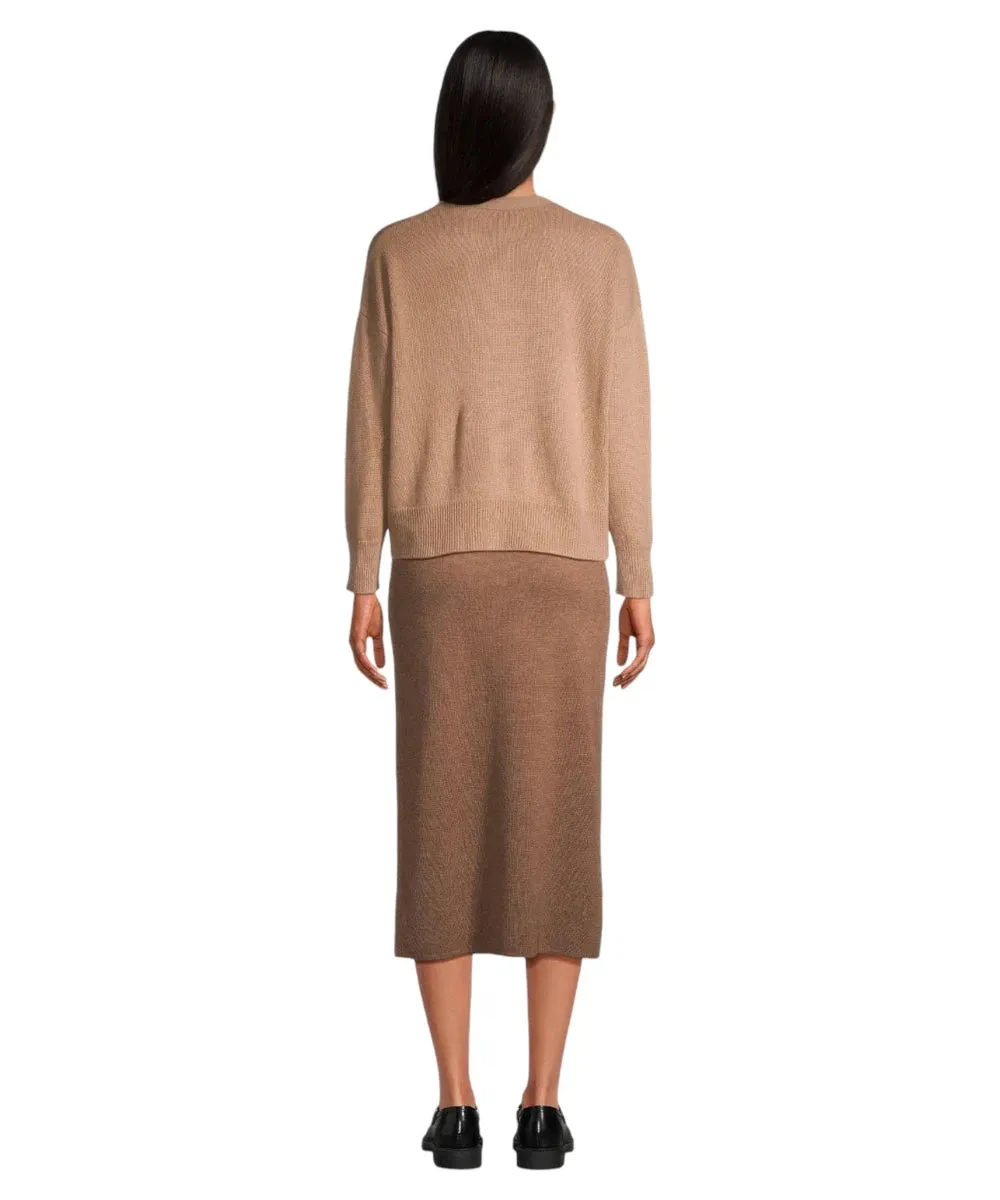 Cardigan Boxy Scorpio in Lana e Cashmere con Scollo a V