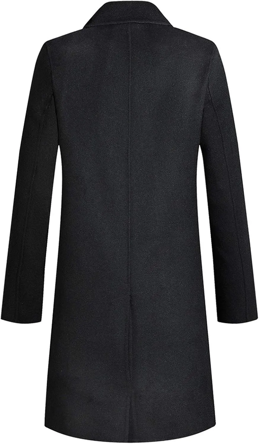ebossy Men's Double Breasted Tailored Wool Blend Long Pea Coat Overcoat