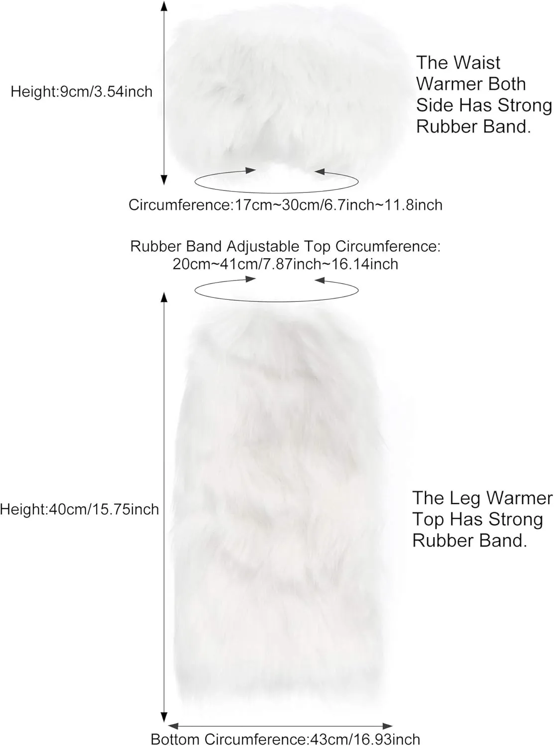 SATINIOR 2 Pairs Faux Fur Cuffs Furry Long Leg Warmer Wrist Boot Cuff