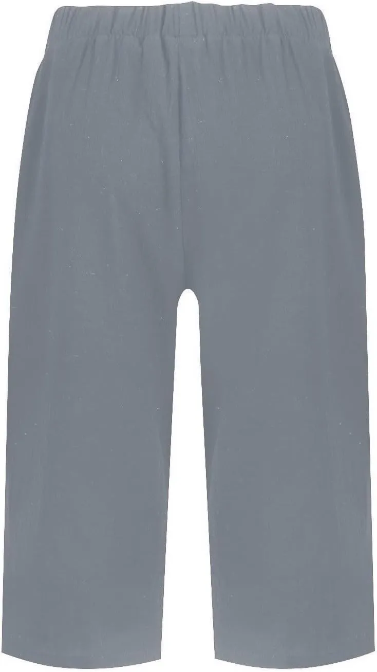 Summer Bermuda Shorts for Women Knee Length 2025 Trendy Linen Shorts Lightweight Casual Beach Short Pants
