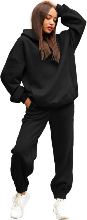 Sweatsuits For Women Set 2 Piece Hoodie Fall Long Sleeve Pullover And Long Pants Lounge Sets Oversize Y2K Tracksuit
