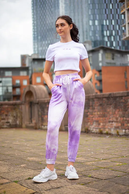 Tie Dye Jogger ONE Size Lilac white 30% OFF code NEW30