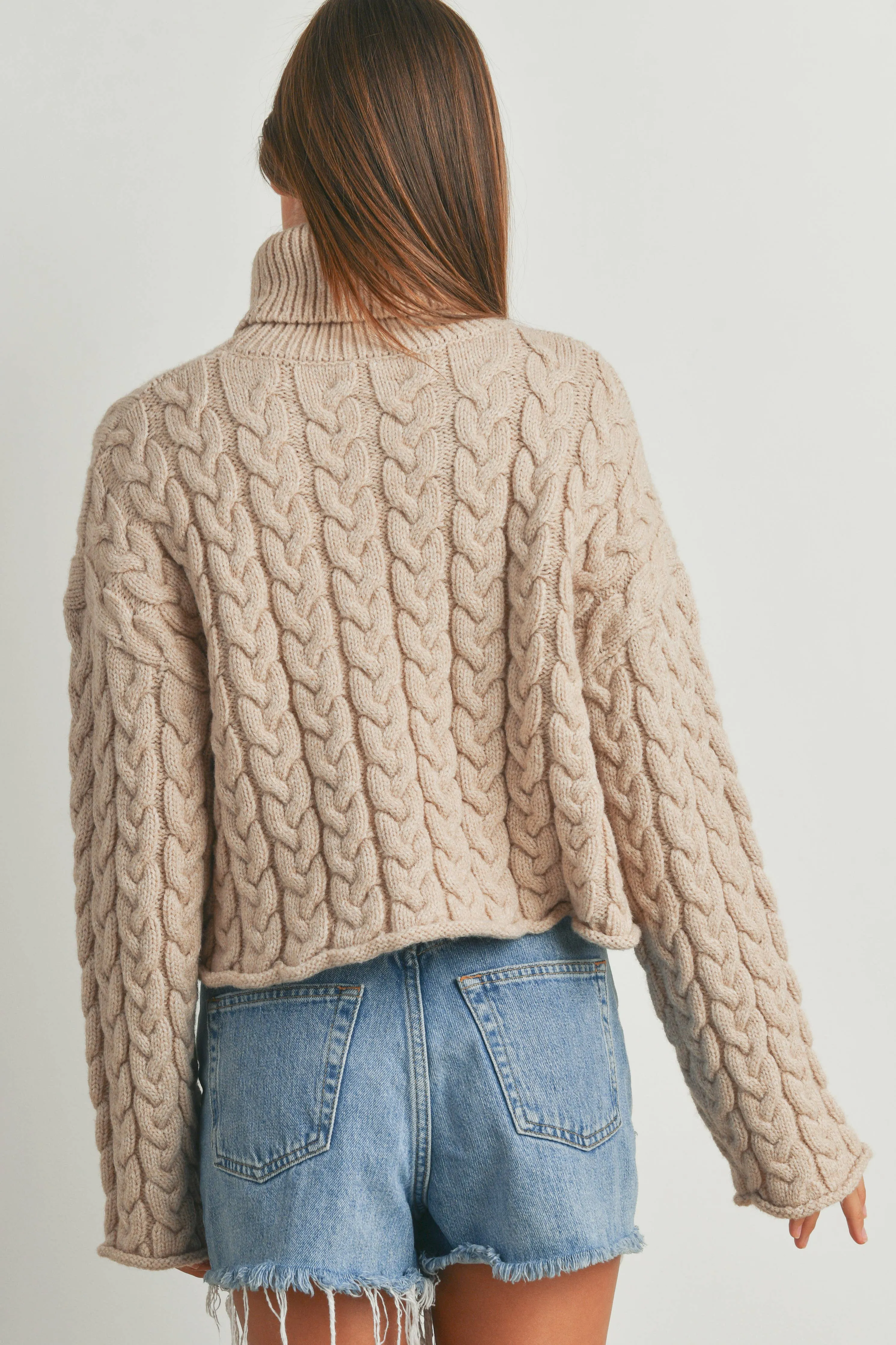 Turtleneck Cable Knit Sweater