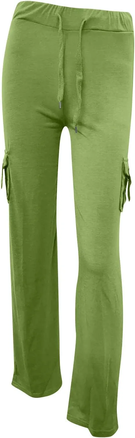 Xiaojmake Wide Leg Cargo Pant with Pockets Women High Waisted Bootcut Yoga Pants Casual Plus Size Stretch Flare Leggings 2025
